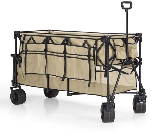 Mr. Fold Bolderkar XXL - pliable - 600L - 300KG - Beige - roues tout-terrain
