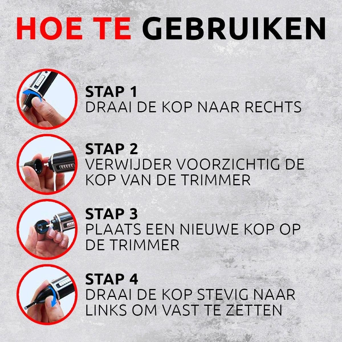 AyeWay 4 in 1 Trimmer - Draadloos - Neustrimmer - Baardtrimmer - Mannen & Vrouwen