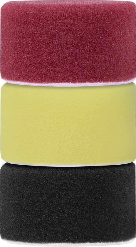 VONROC Disques de polissage/Pads de polissage en mousse pour polisseuses - Jeu de départ - 50mm, 6 pièces