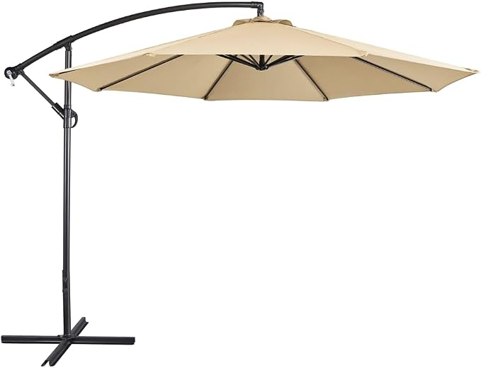Parasol suspendu Yaheetech 300 cm - Octogonal - Polyester - Avec balancier et pied en croix