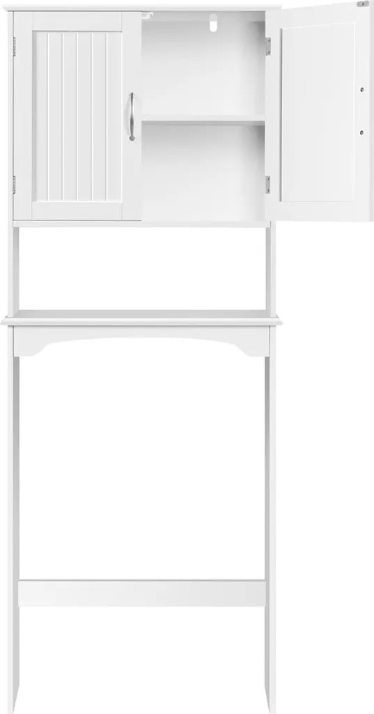 Armoire de salle de bains Yaheetech 75 x 23 x 180 cm - Blanche - Armoire à poser pour WC ou lave-linge avec étagère réglable