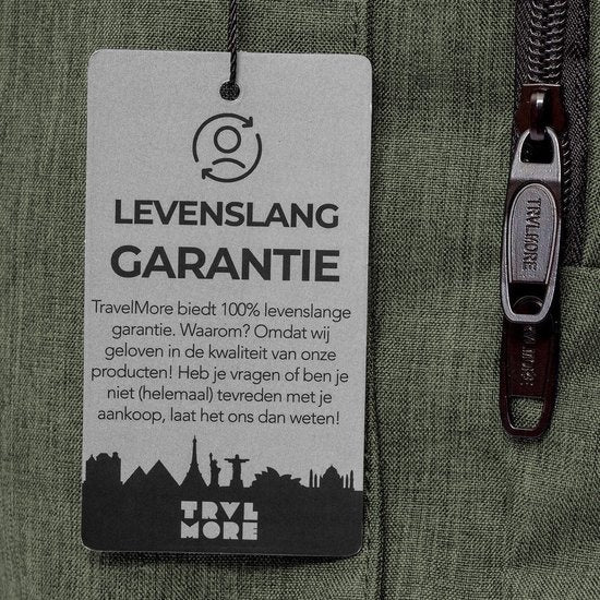 TRVLMORE Sac à dos - 36L - 17.3 inch - Sac à dos pour ordinateur portable - Sac d'école - Unisexe - Vert résistant aux éclaboussures