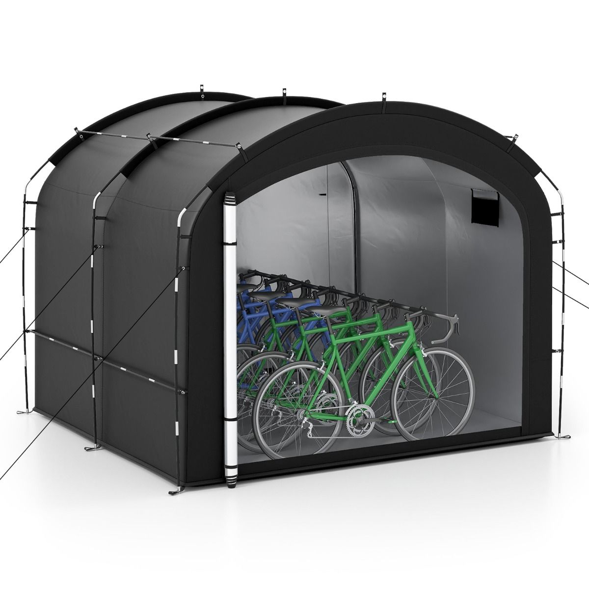 Tente de rangement pour vélos Coast - imperméable - double fermeture éclair - noire - 254 x 215 x 192 cm