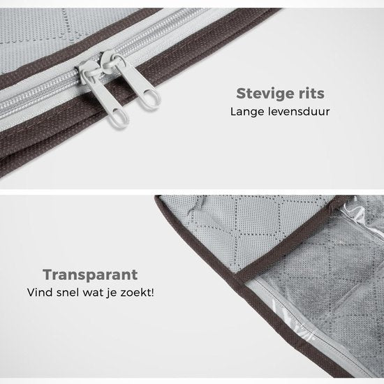 LifeGoods Sac de rangement et d'organisation - 4x 50L - 54x25x39 cm - Textile - Gris