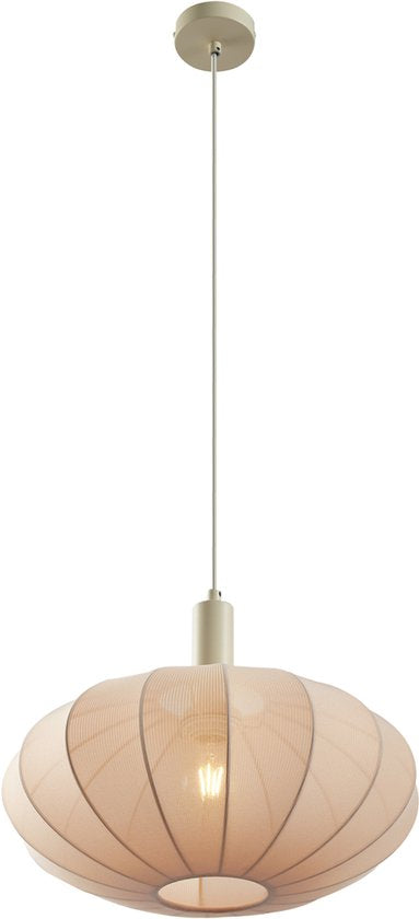 QAZQA bida - Suspension Japandi - 1 source lumineuse - Ø 42 cm - Beige - Salon | Chambre | Cuisine