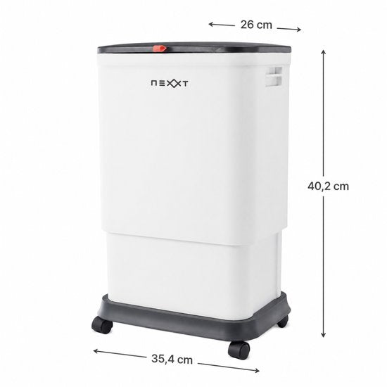Poubelle réglable Nexxt - Poubelle - Bac à ordures - 25 L à 45 L - avec roulettes
