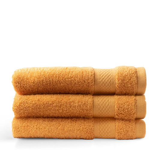 Ensemble de serviettes de la collection Doubledry Hotel – 3 pièces – 50 x 100 cm – Jaune ocre