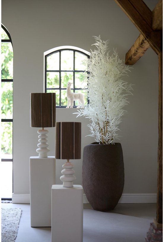 Light & Living Abat-jour Medan - Marron foncé - Ø30cm - Moderne
