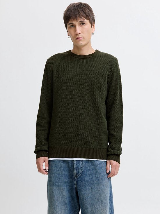 JACK&JONES ESSENTIALS - JJEGLOBE Pull à col rond en maille pour homme