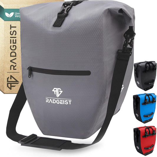 RADGEIST sacoche de vélo pour porte-bagages - sacoche de vélo pour porte-bagages - sacoche de vélo étanche et sac à bandoulière - sacoche de vélo avec réflecteurs