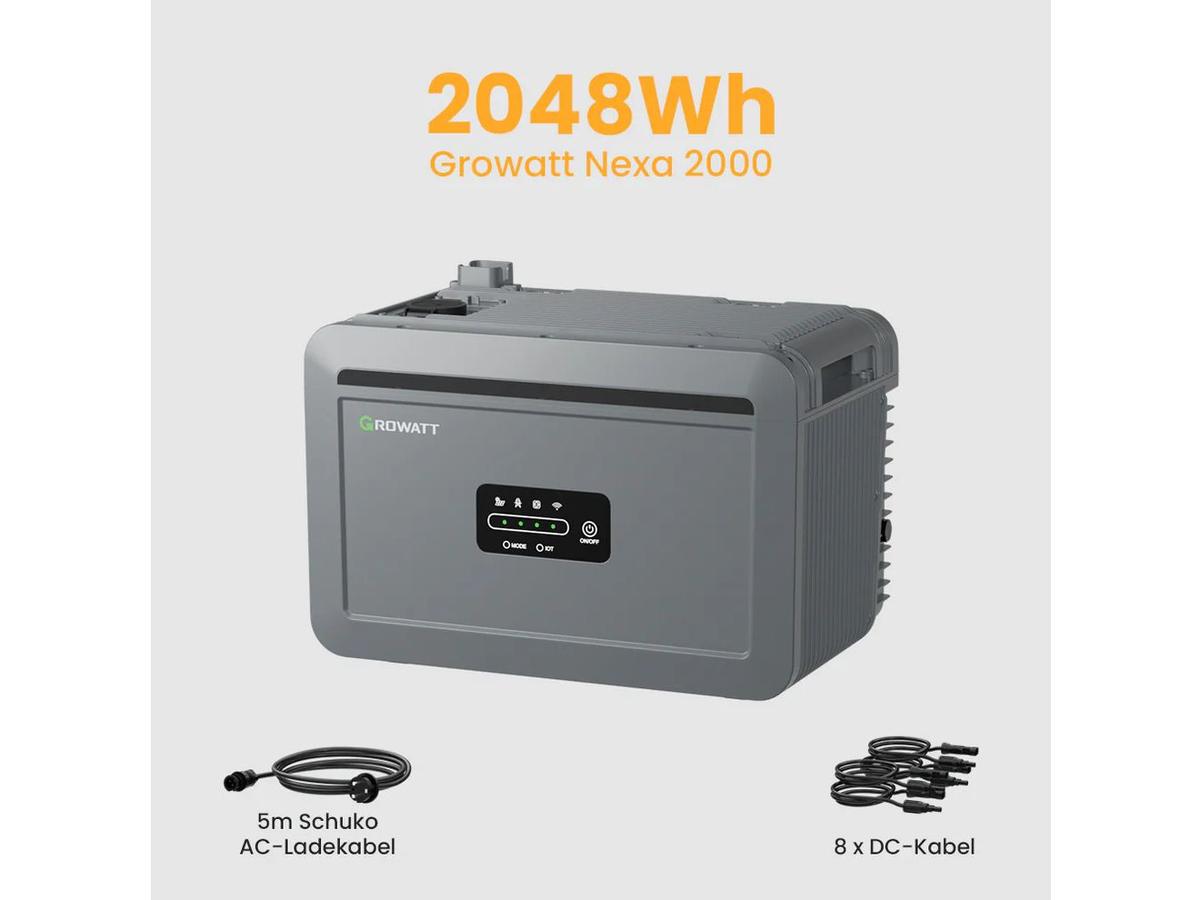 Batterie domestique Growatt Nexa 2000 - Batterie d'extension - Design compact - 48 V