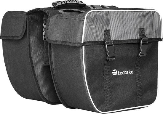 TecTake - Sacoche double pour vélo - 35 l - Noir/Gris