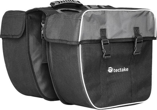 TecTake - Sacoche double pour vélo - 35 l - Noir/Gris