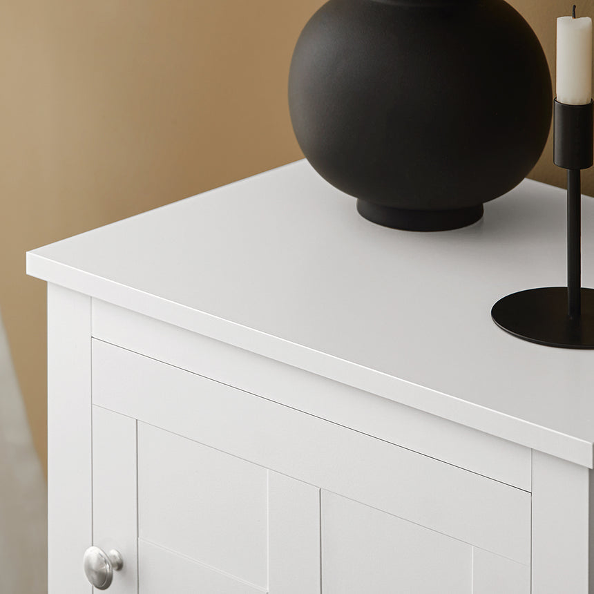 SoBuy FBT113-W Table de nuit Boxspring Bed Sofa Table Side Table Narrow Phone Table Nightstand with 1 Door Nightstand White