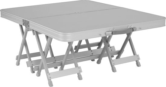 Table de camping Campart TA-0875 - Ensemble de table de pique-nique pour 4 personnes - Table de pique-nique pliable et facile à transporter - Résistante aux intempéries - Blanche