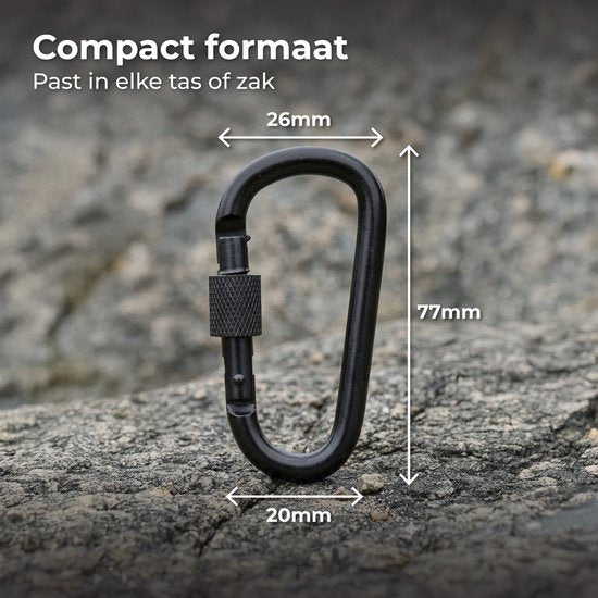 Mousqueton Nuvance - Lot de 5 - Mousqueton porte-clés - 77 mm - Mousqueton - Carabiner