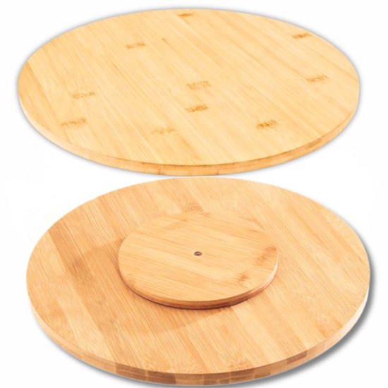 Ceruzo Lazy Susan - Plateau tournant - Ø 35cm - Plateau tournant - Planche de service-Bambou