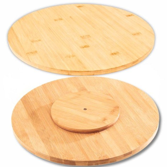 Ceruzo Lazy Susan - Plateau tournant - Ø 35cm - Plateau tournant - Planche de service-Bambou