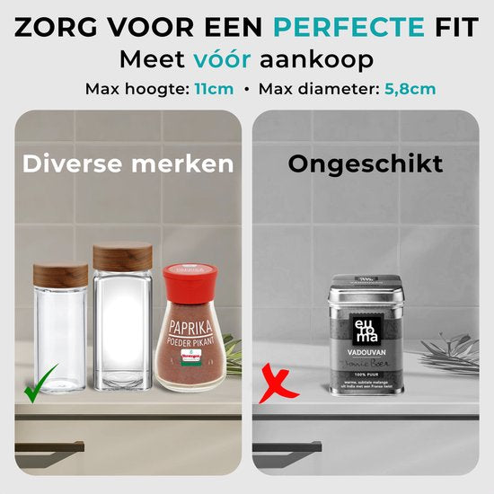 Soothe Spice Rack Standing and Hanging for 24 Spice Jars - 3 Layers - Spice Organiser - Spice Rack - Noir