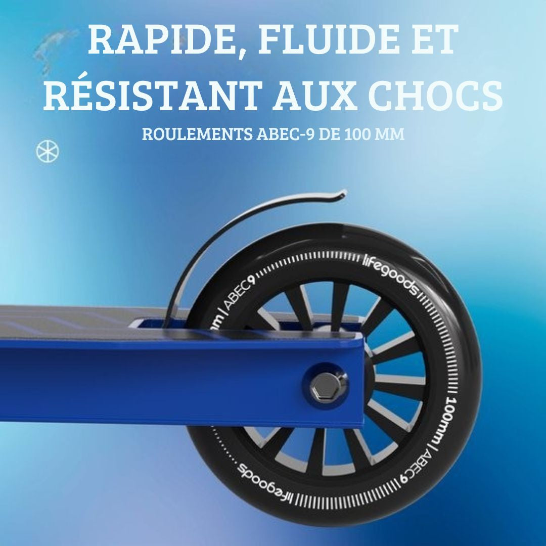 Trotinette Stuntstep Fly X - LifeGoods - 6+ Years - Garçons/Filles - 100mm - 100KG - Noir/Bleu