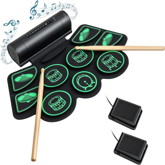 Coast electric drums with 9 pads roll-up drums training pad with 2 stereo speakers