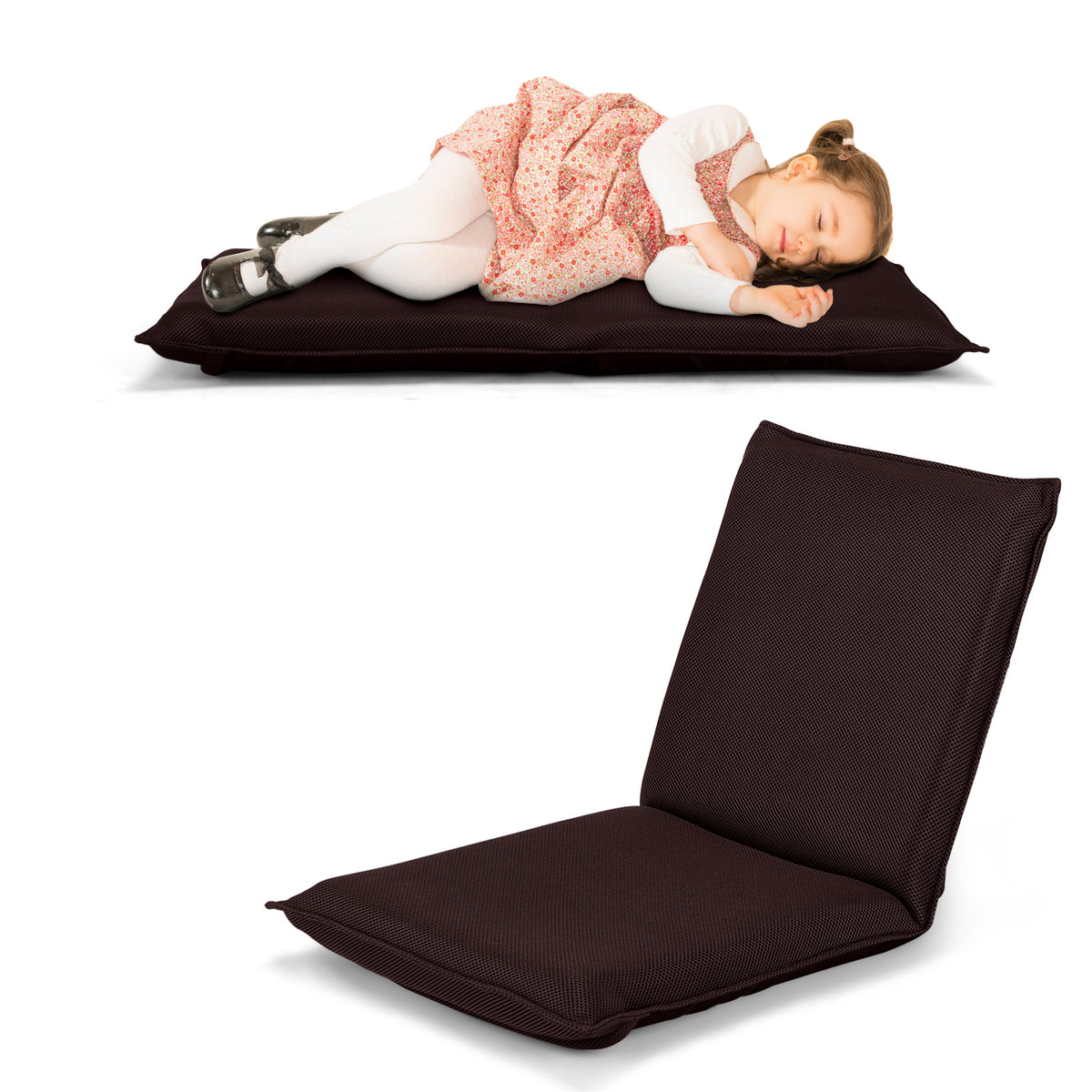 Canapé de sol Coast fauteuil de sol avec dossier réglable en 6 étapes fauteuil de méditation café