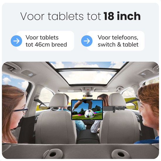 Support tablette voiture - Support Ipad - Appuie-tête - Jusqu'à 18 pouces - Trépied 360 degrés - Luft