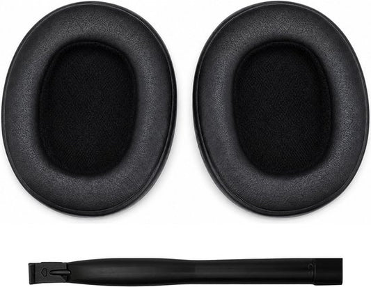 Lot d'oreillettes pour casque Skullcandy - Oreillettes Crusher - Crusher Wireless/Crusher Evo/Crusher ANC/Crusher 360/Hesh 3/Hesh Evo/Hesh ANC/Venue Wireless - Simili-cuir avec mousse à mémoire de forme - Noir