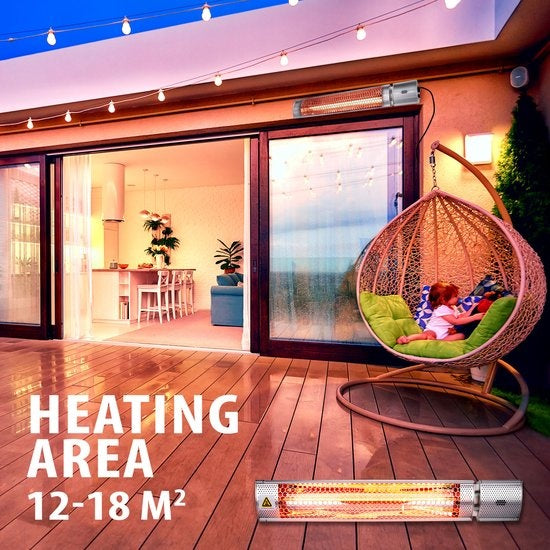 alpina Heater Chauffe-terrasse - électrique - intérieur et extérieur - infrarouge - suspendu - avec télécommande - 2000W
