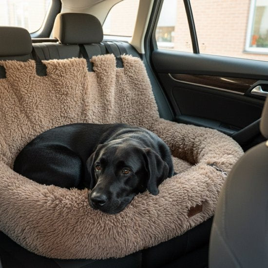 Siège auto pour chien By Cee Cee Deluxe - Panier pour chien avec sangle de sécurité - Panier de voiture pour chien - Siège pour chien - Siège auto - Mokka - Taille L - Otto