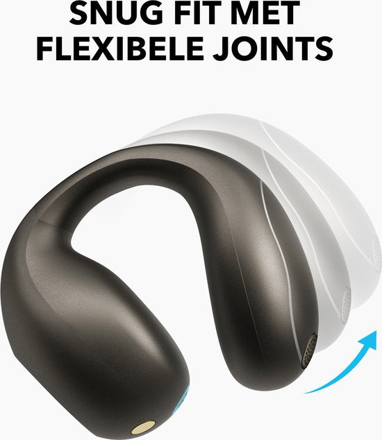 soundcore by Anker C40i Wireless Open-Ear Earbuds Black - Ecouteurs - clip-on, articulation flexible, boutons de contrôle, confort léger, maintien stable grâce aux poignées amovibles, haut-parleurs étendus pour un son clair.