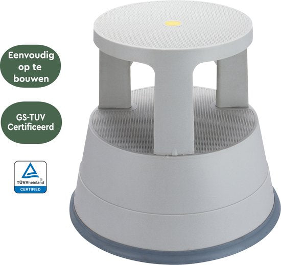 BRASQ Tabouret de marche Comfort Grey ST200 - Mobile - Capacité 150 kg - Tabouret de marche - Tabouret de marche adultes - Pied d'éléphant