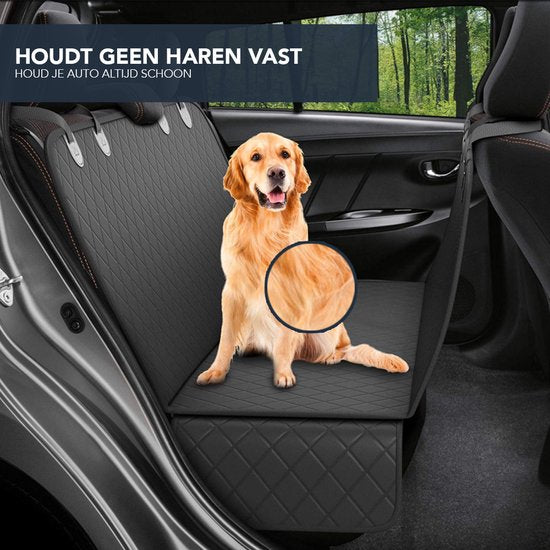 Achaté Tapis pour chien Siège arrière et coffre de voiture - 137 x 147 CM - Housse de protection - Tapis pour chien - Noir