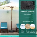 Base de parasol - Coast - Remplissable - 45cm - Convient pour 270-300 cm - Noir
