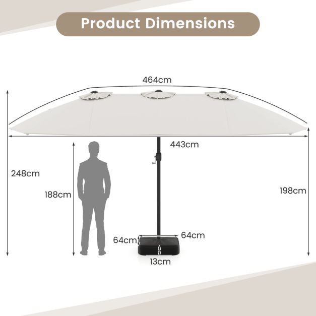 Parasol de plage Coast 220 cm - UPF50+ - Inclinable - Avec porte-gobelet/sac de transport