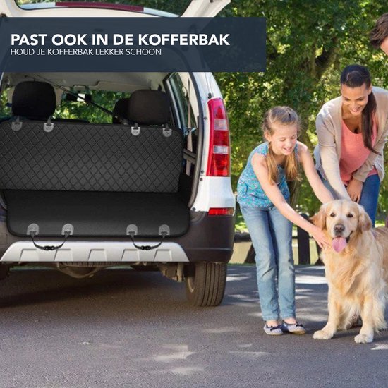 Achaté Tapis pour chien Siège arrière et coffre de voiture - 137 x 147 CM - Housse de protection - Tapis pour chien - Noir