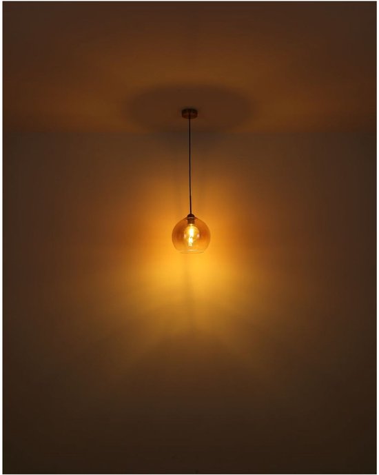 Globo - suspension - JAMESSA - couleur ambre - verre - Ø 25 cm - E27 - 15788H