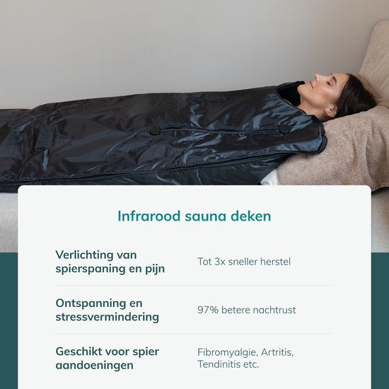 Couverture chauffante infrarouge - Soft & Silky – 2 zones de chaleur – Minuteur 1 heure – 600 W – 200 x 85 cm – Noir