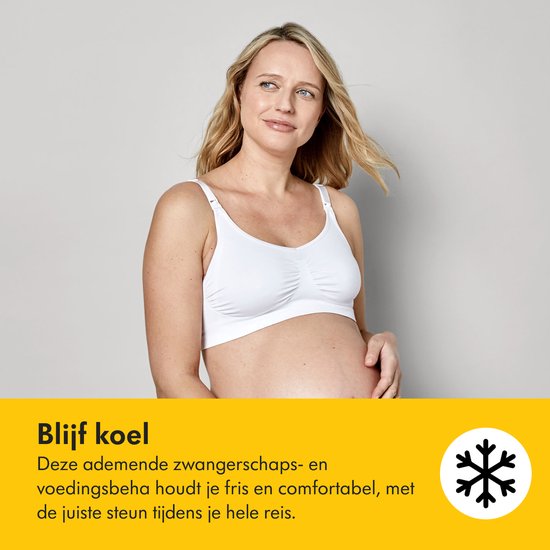 Soutien-gorge Medela Keep Cool - Soutien-gorge d'allaitement sans coutures - Soutien-gorge de grossesse avec 2 zones respirantes - Tissu Soft Touch - Noir - Taille L