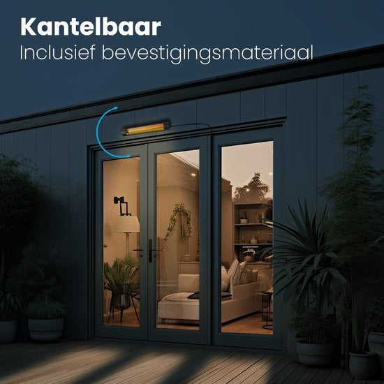 Chauffage de terrasse Auronic - Electrique - 2000W - IP55 - Noir