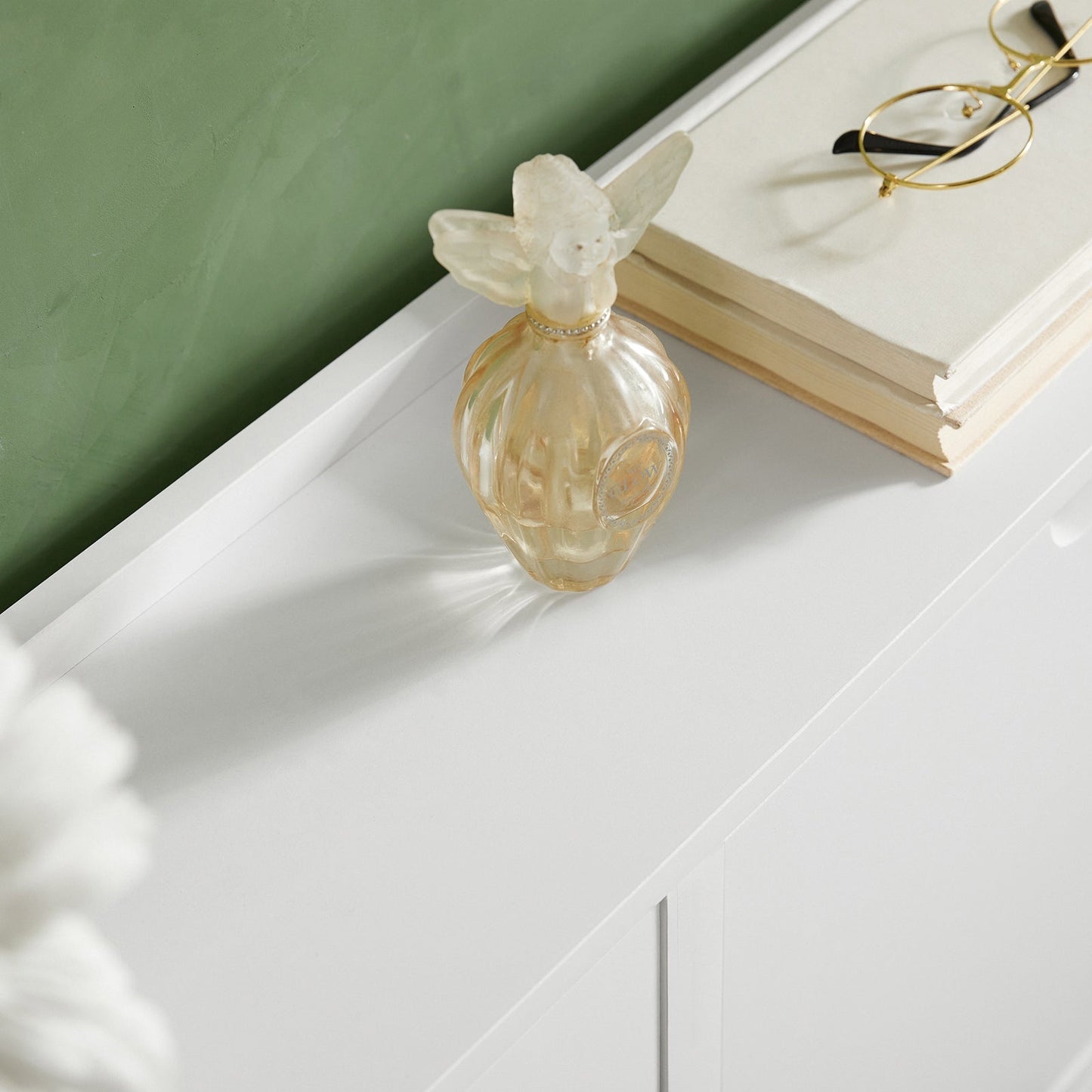 SoBuy FSR100-W Meuble de rangement pour chaussures Meuble de rangement pour chaussures à 4 feuilles Meuble de rangement pour chaussures dans l'entrée - Blanc, 100x19x91cm