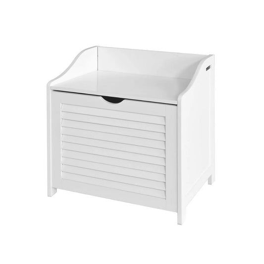 SoBuy Panier à linge avec couvercle - 50 x 35 x53 cm - Blanc