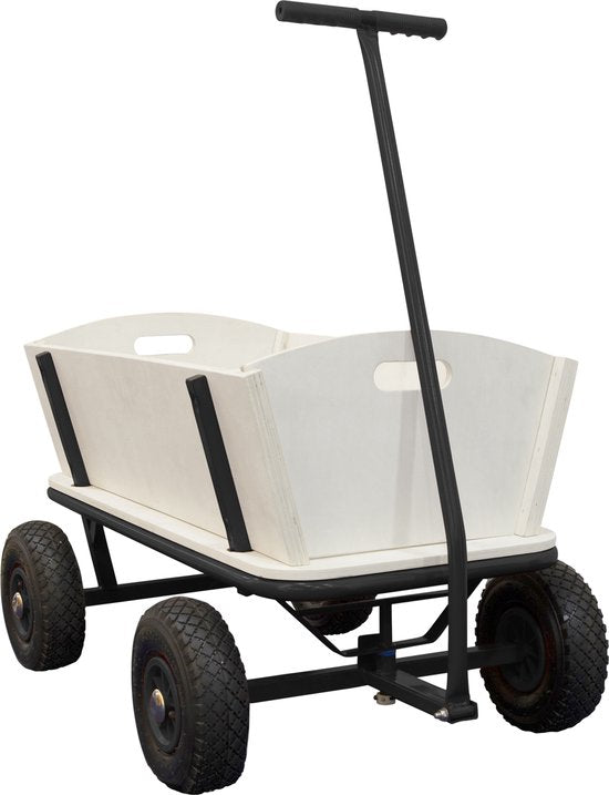 Sunny Billy Beach Wagon Charrette de plage Anthracite - Bois brut - Chariot avec pneus gonflables - 94x61x97cm