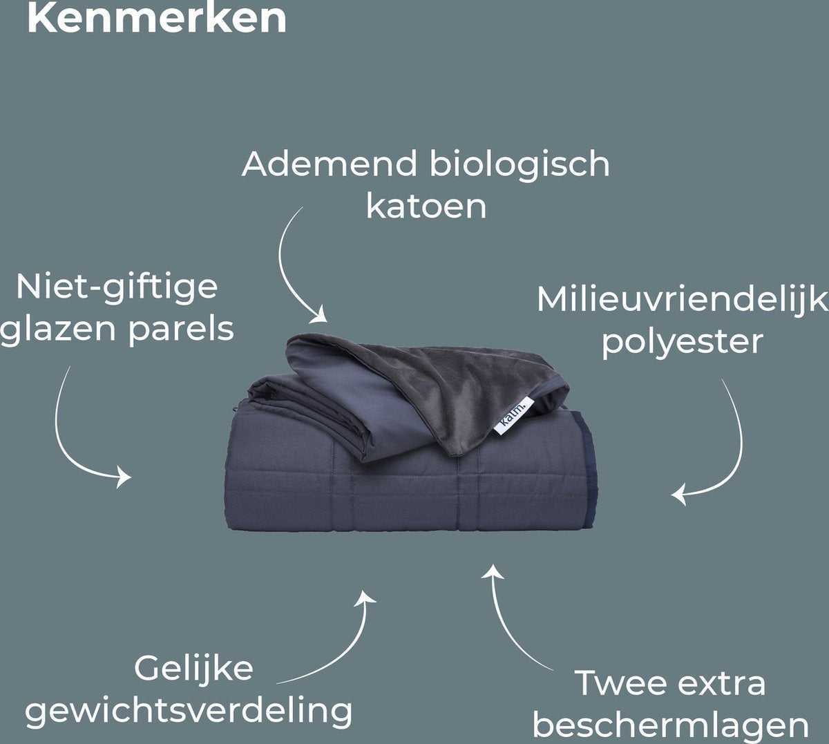 Couverture lestée Kalm 6 KG - Couverture lestée - Anti Stress