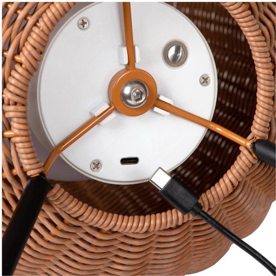Lucide COLIN IP44 - Lampadaire rechargeable intérieur/extérieur - Batterie/Batterie - LED 3 StepDim - 1x3W 3000K - IP44 - Naturel