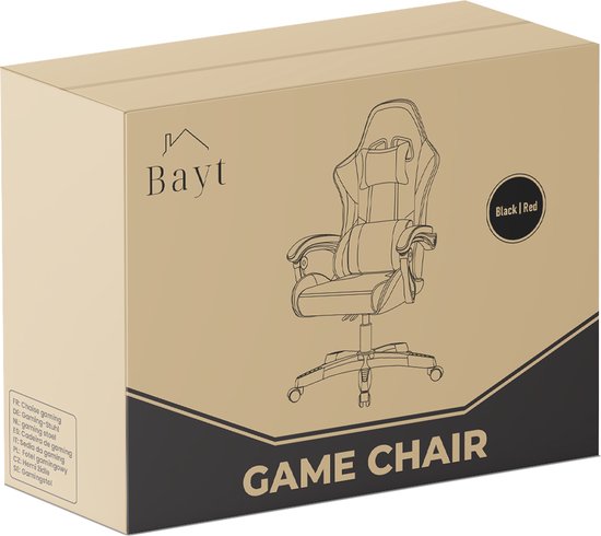 Bayt Gaming chair - Chaise gaming - Chaise gamer confort - Noir et rouge