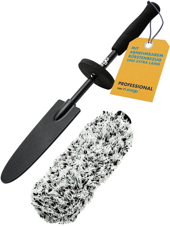 Brosse pour jantes en microfibre, à poils ultra-fins et amovibles, pour un nettoyage en douceur jusqu’au fond du creux de la jante, idéale pour les jantes haut de gamme, brosse pour roues