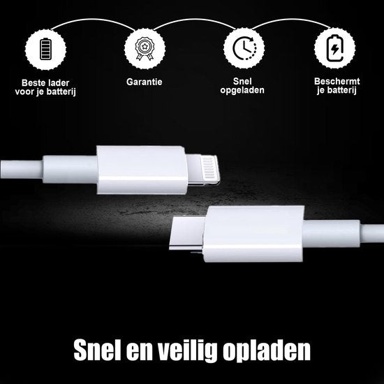 Golden Sound 35W Original Super Fast Charger - Lightning Charger suitable for Iphone - Charger - 2 Meter with Charging Plug