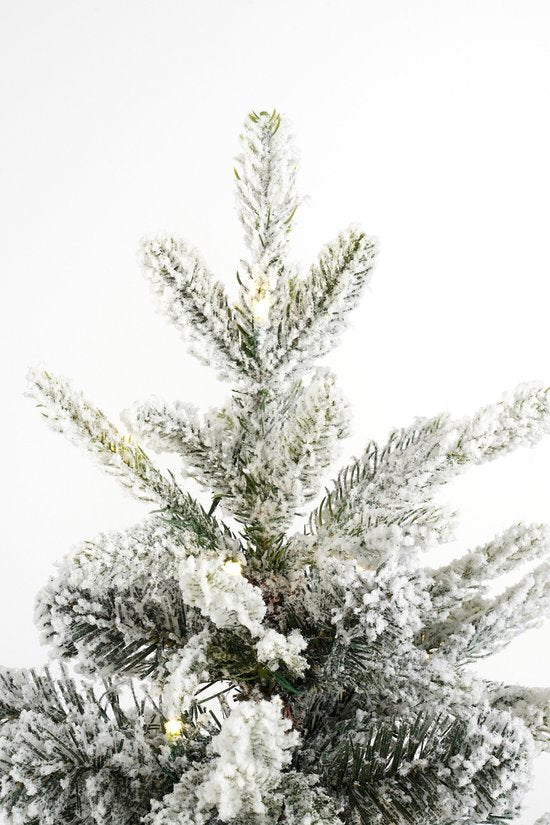 Black Box Trees Sapin de Noël artificiel Grimshaw avec neige H120 x P60 cm - Sapin artificiel en pot - Sapin de Noël artificiel d'intérieur - 206 branches - Vert
