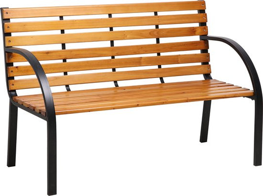 Banc de jardin AXI Otis en bois avec structure en acier noir mat – Bois de cèdre - 122 x 60 x 83 cm – Banc d'extérieur pour deux personnes